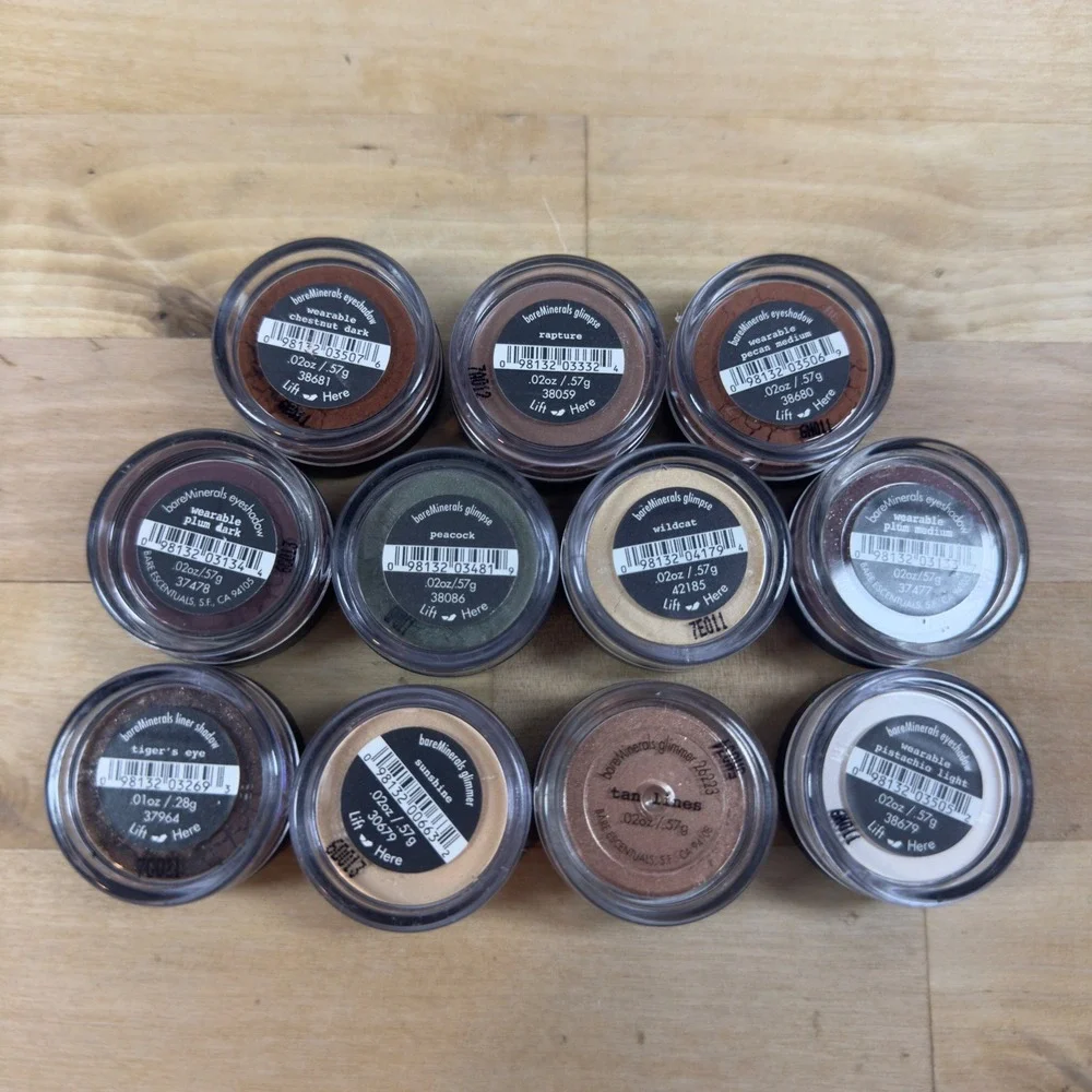 bareMinerals Loose Mineral Eyeshadow Glimmer Glimpse Lot of 11 New Sealed